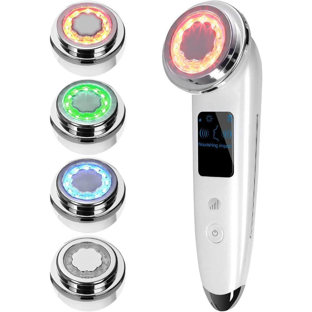 LED Photon Therapy Facial Massager | 4-in-1 Skin Rejuvenation & Lifting Device for Home Use, Spa, and Travel