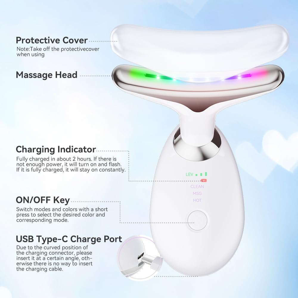 Relaxing Face Neck Massager for Sculpted Jawline Skin Lifting Tightening Beauty Device