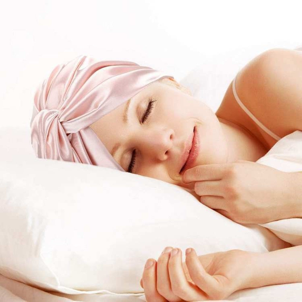 Satin Hair Bonnet for Sleeping Double Layer Hair Wrap Sleep Cap Turban