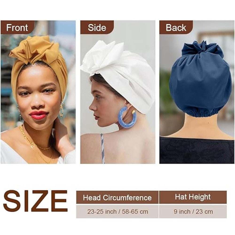 Ruffled Turban Headwrap for Women Elegant Head Scarf Chic Fashion Headwear