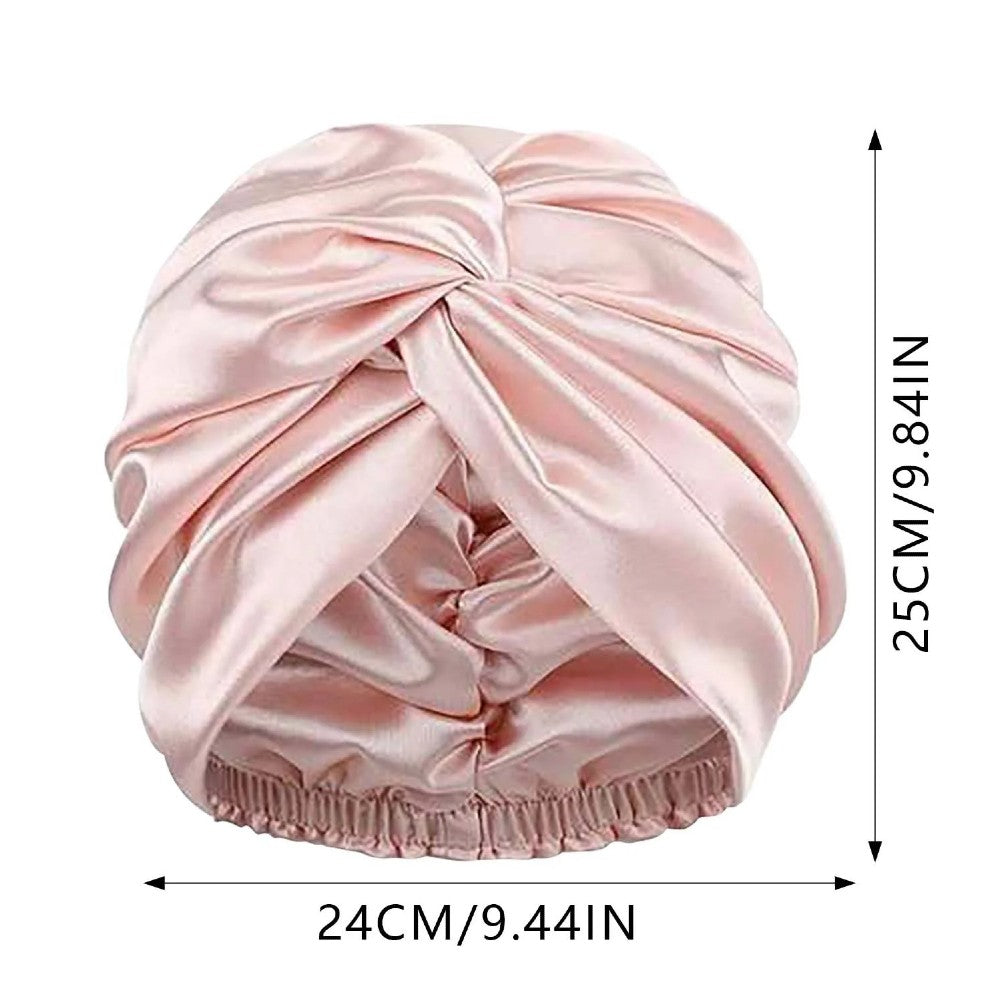 Satin Hair Bonnet for Sleeping Double Layer Hair Wrap Sleep Cap Turban