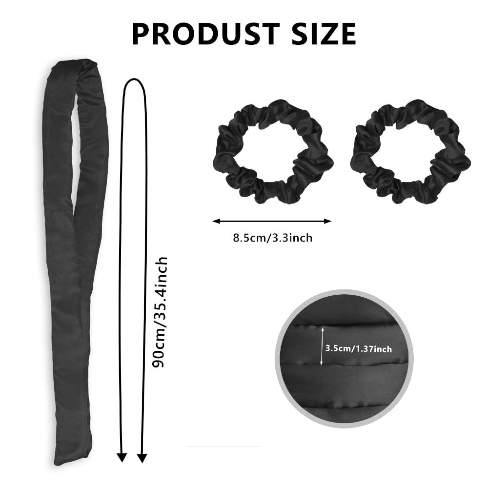 Heatless Hair Curler Headband Satin Overnight Hair Styling Set for Bouncy Waves
