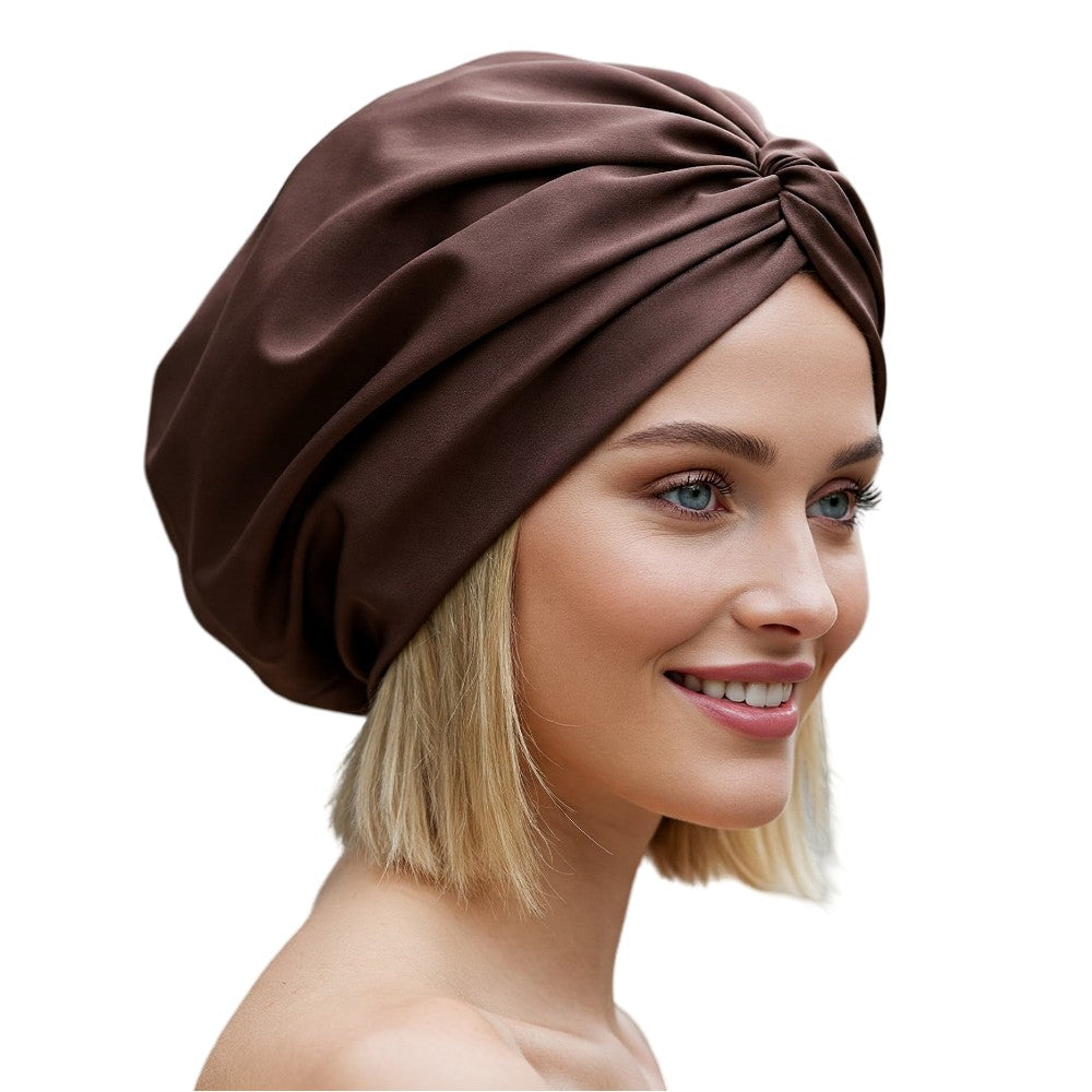 Satin Hair Bonnet for Sleeping Double Layer Hair Wrap Sleep Cap Turban