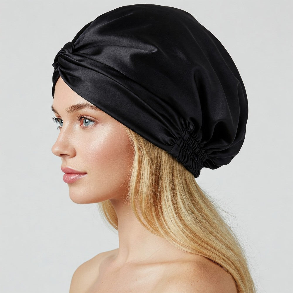 Satin Hair Bonnet for Sleeping Double Layer Hair Wrap Sleep Cap Turban