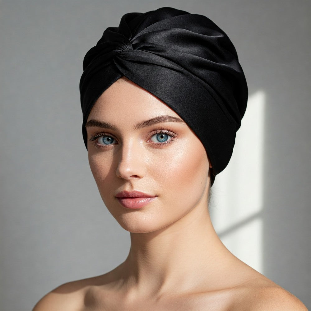Satin Hair Bonnet for Sleeping Double Layer Hair Wrap Sleep Cap Turban