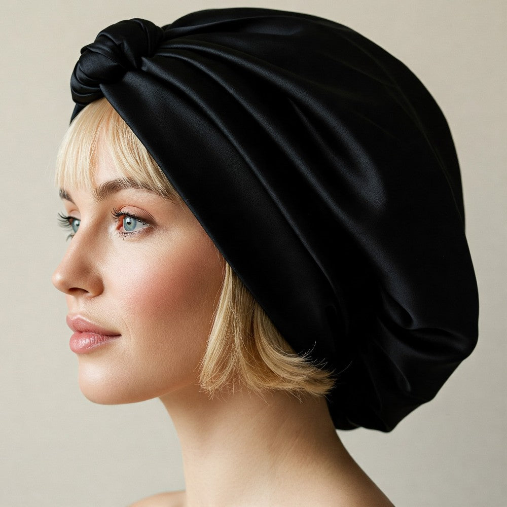 Satin Hair Bonnet for Sleeping Double Layer Hair Wrap Sleep Cap Turban