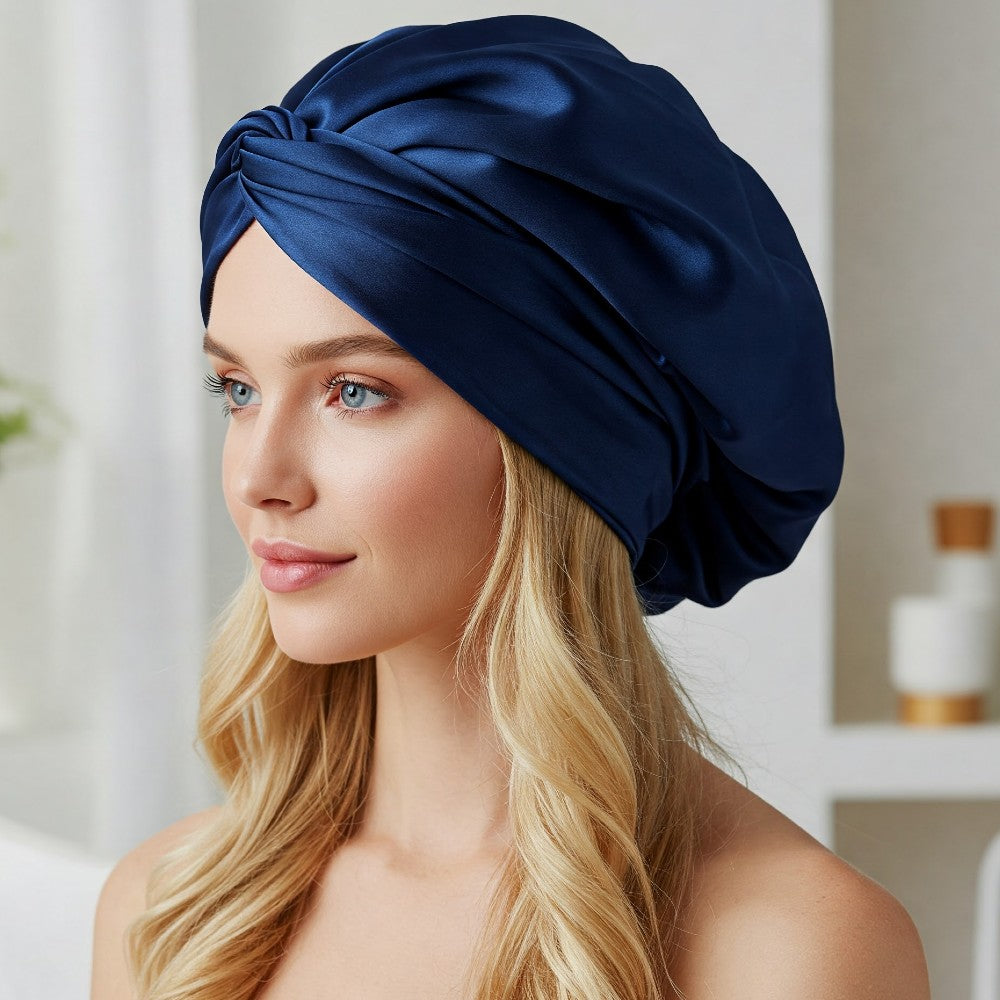 Satin Hair Bonnet for Sleeping Double Layer Hair Wrap Sleep Cap Turban