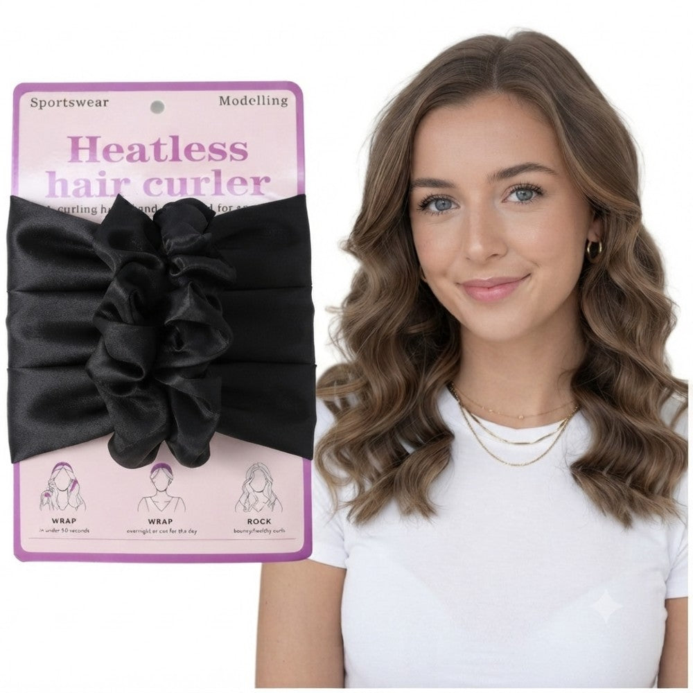 Heatless Hair Curler Headband Satin Overnight Hair Styling Set for Bouncy Waves