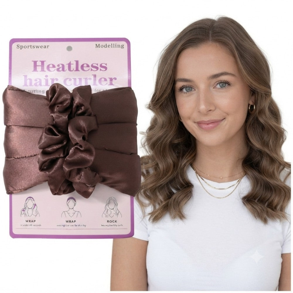 Heatless Hair Curler Headband Satin Overnight Hair Styling Set for Bouncy Waves