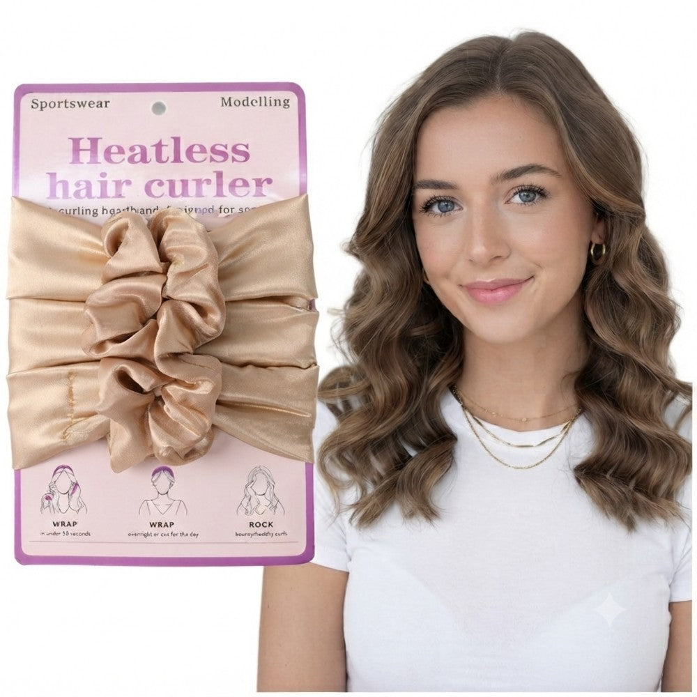 Heatless Hair Curler Headband Satin Overnight Hair Styling Set for Bouncy Waves