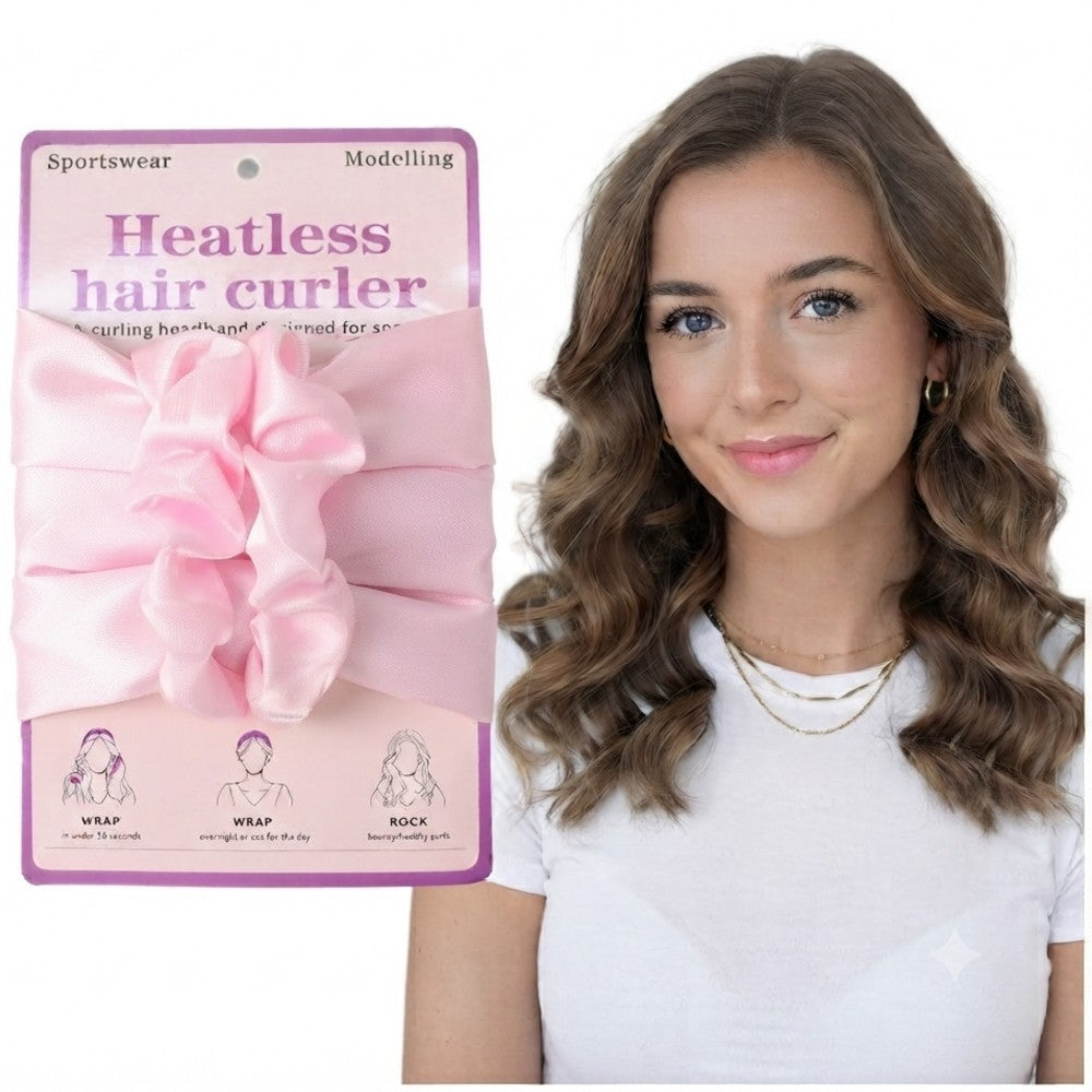 Heatless Hair Curler Headband Satin Overnight Hair Styling Set for Bouncy Waves
