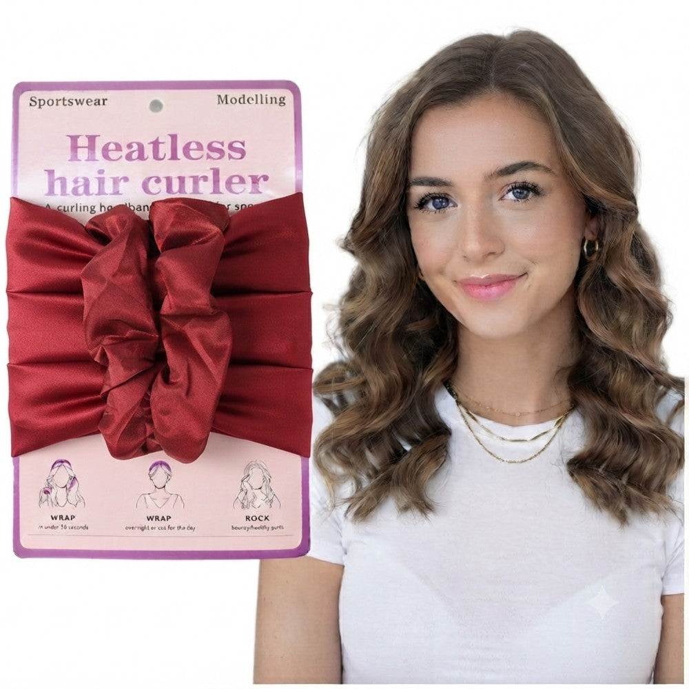 Heatless Hair Curler Headband Satin Overnight Hair Styling Set for Bouncy Waves