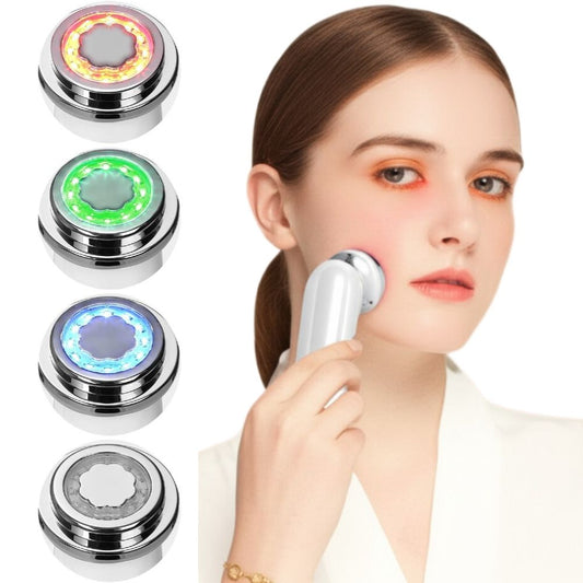 LED Photon Therapy Facial Massager | 4-in-1 Skin Rejuvenation & Lifting Device for Home Use, Spa, and Travel