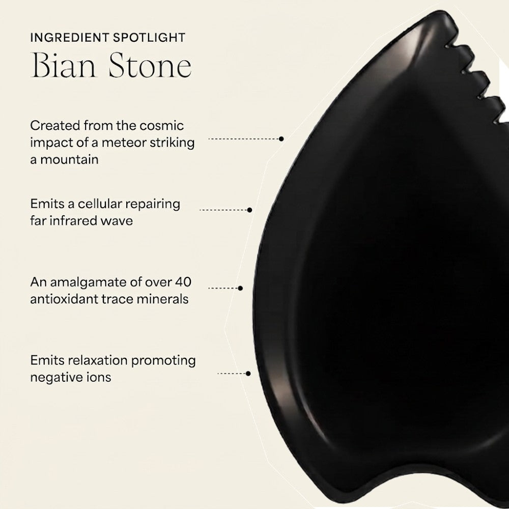 Authentic Bian Stone Gua Sha Facial Lifting Tool | Natural Mineral Face Massager Sculpting Stone for Contour Lymphatic Drainage Puffiness