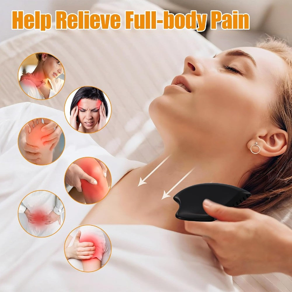 Authentic Bian Stone Gua Sha Facial Lifting Tool | Natural Mineral Face Massager Sculpting Stone for Contour Lymphatic Drainage Puffiness