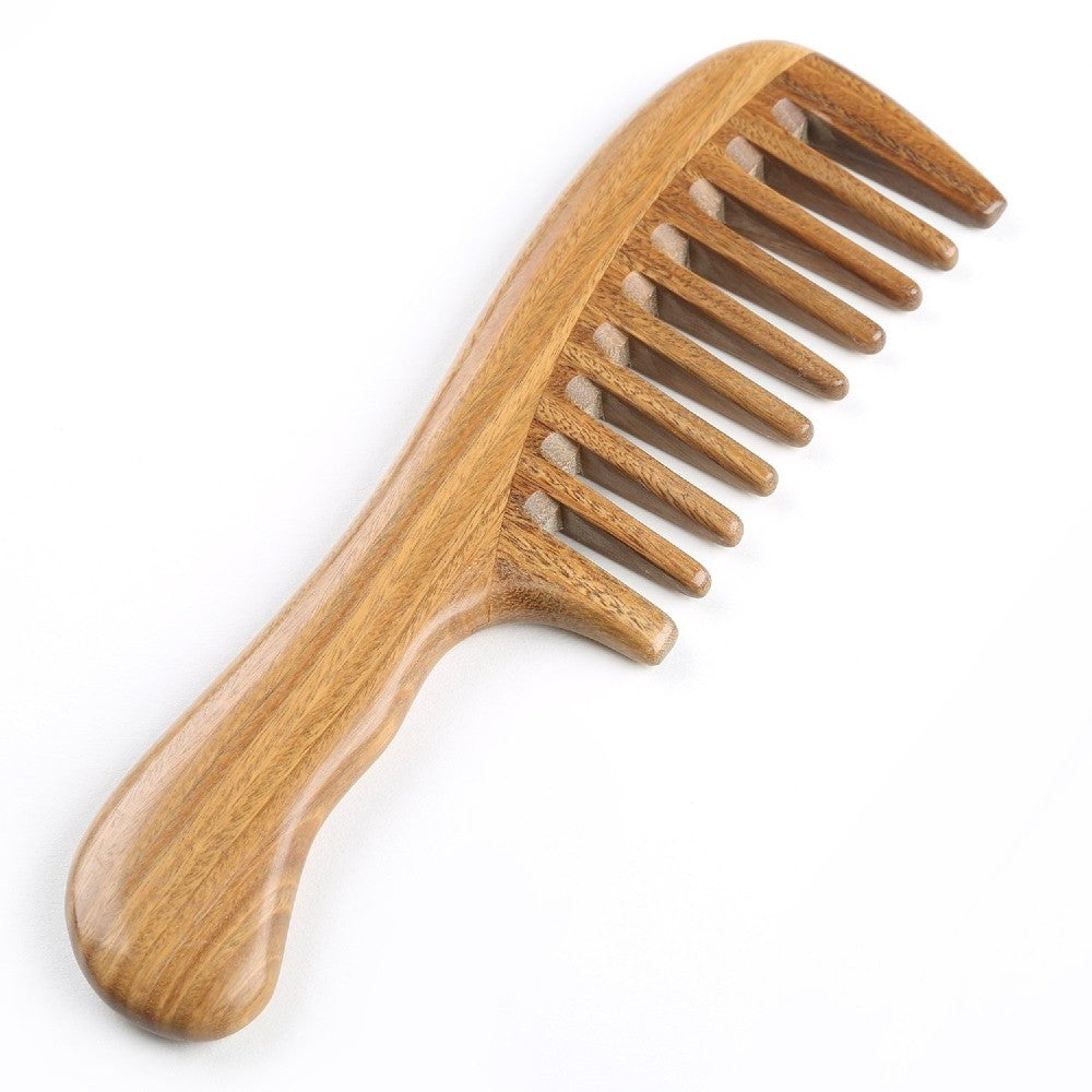 Handmade Wooden Comb with Wide Tooth for Women Sandalwood Detangling Hair Comb