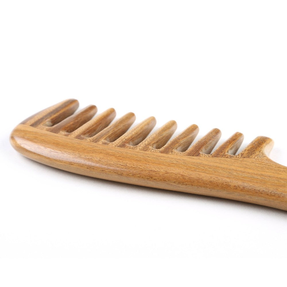 Handmade Wooden Comb with Wide Tooth for Women Sandalwood Detangling Hair Comb