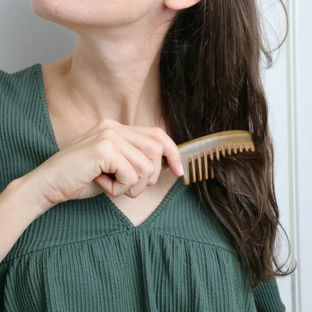 Handmade Wooden Comb with Wide Tooth for Women Sandalwood Detangling Hair Comb