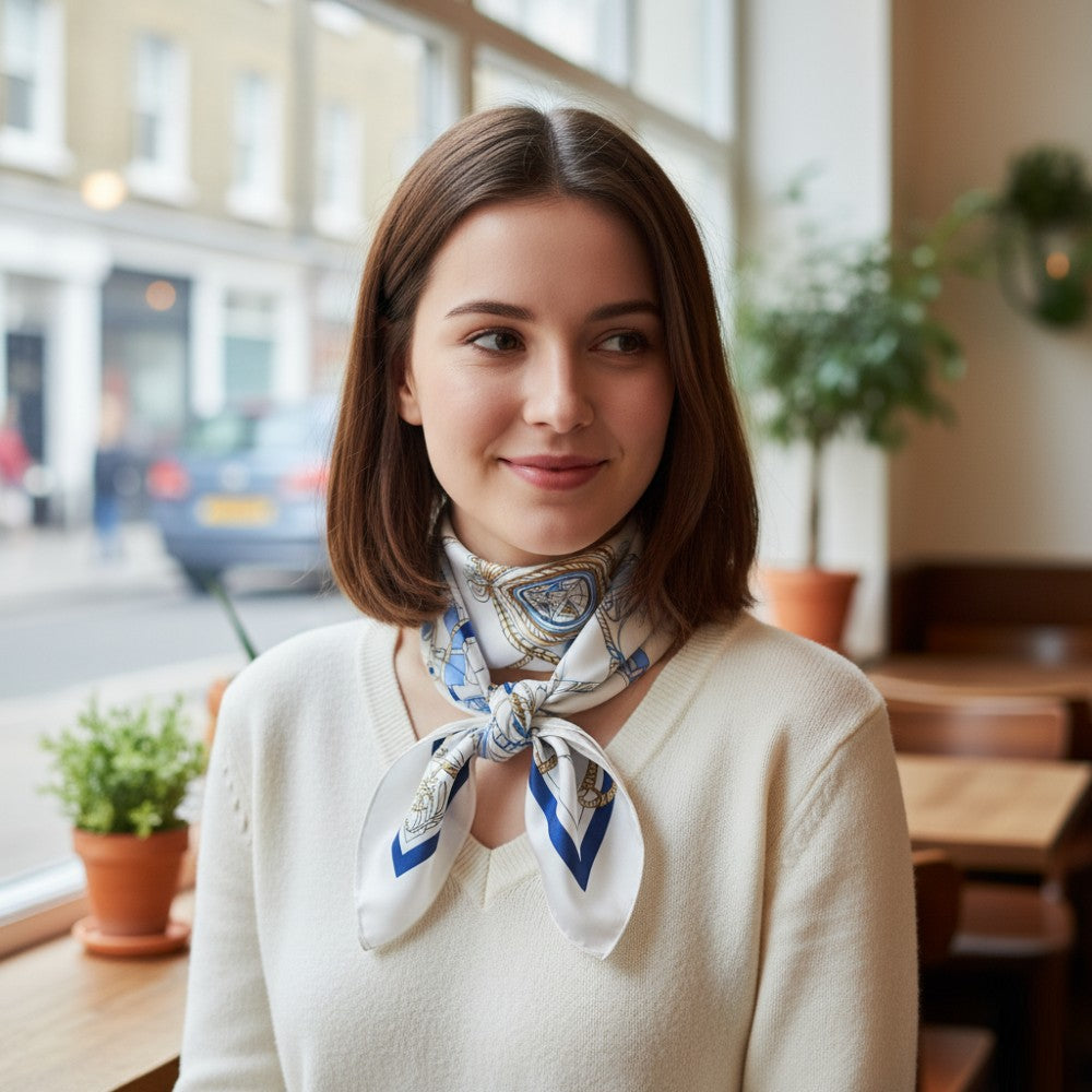 Satin Head Scarf Floral Print A02