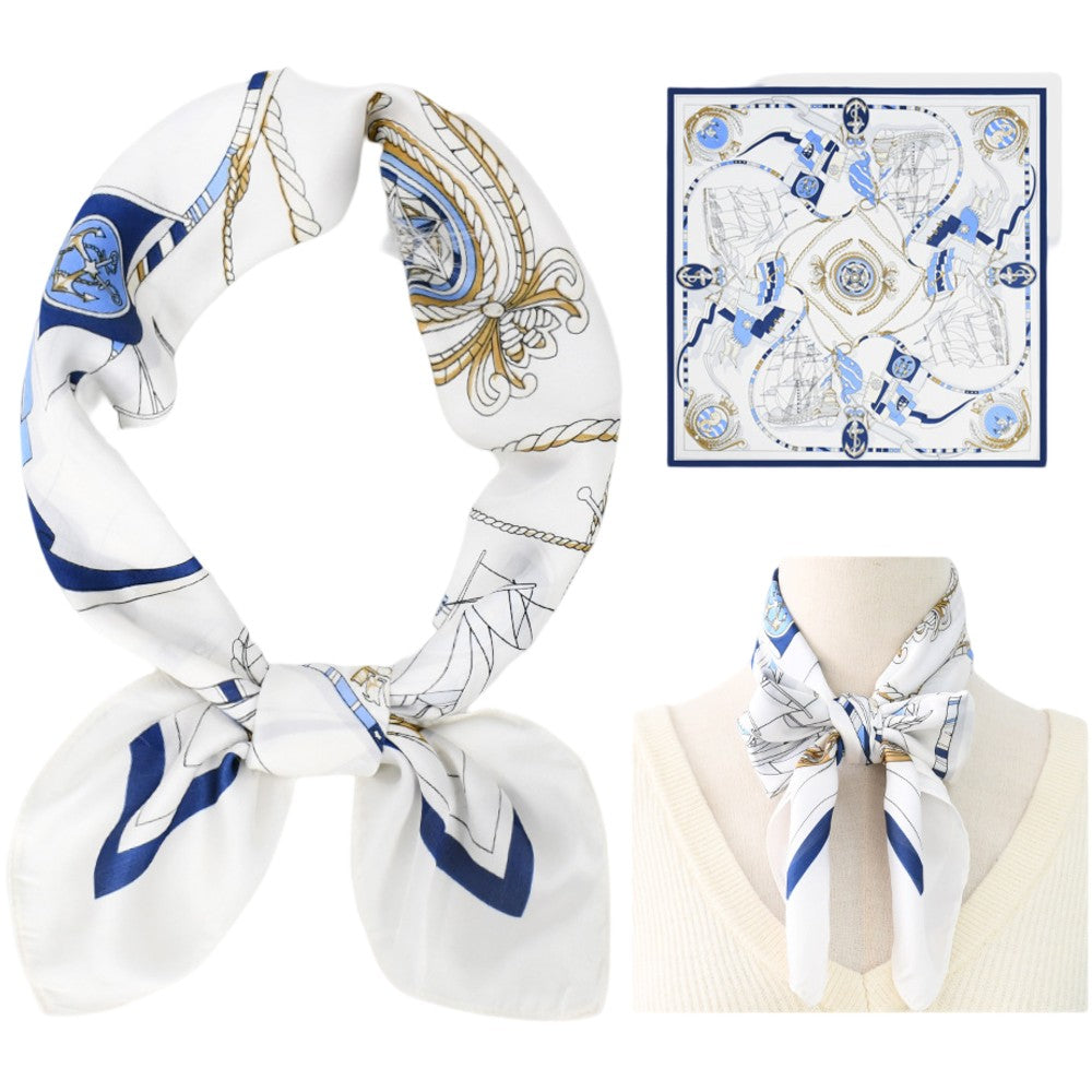 Satin Head Scarf Floral Print A02