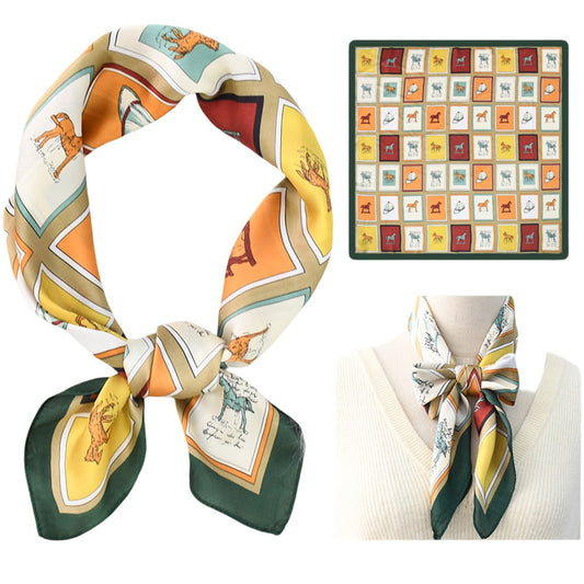 Satin Head Scarf Floral Print A04