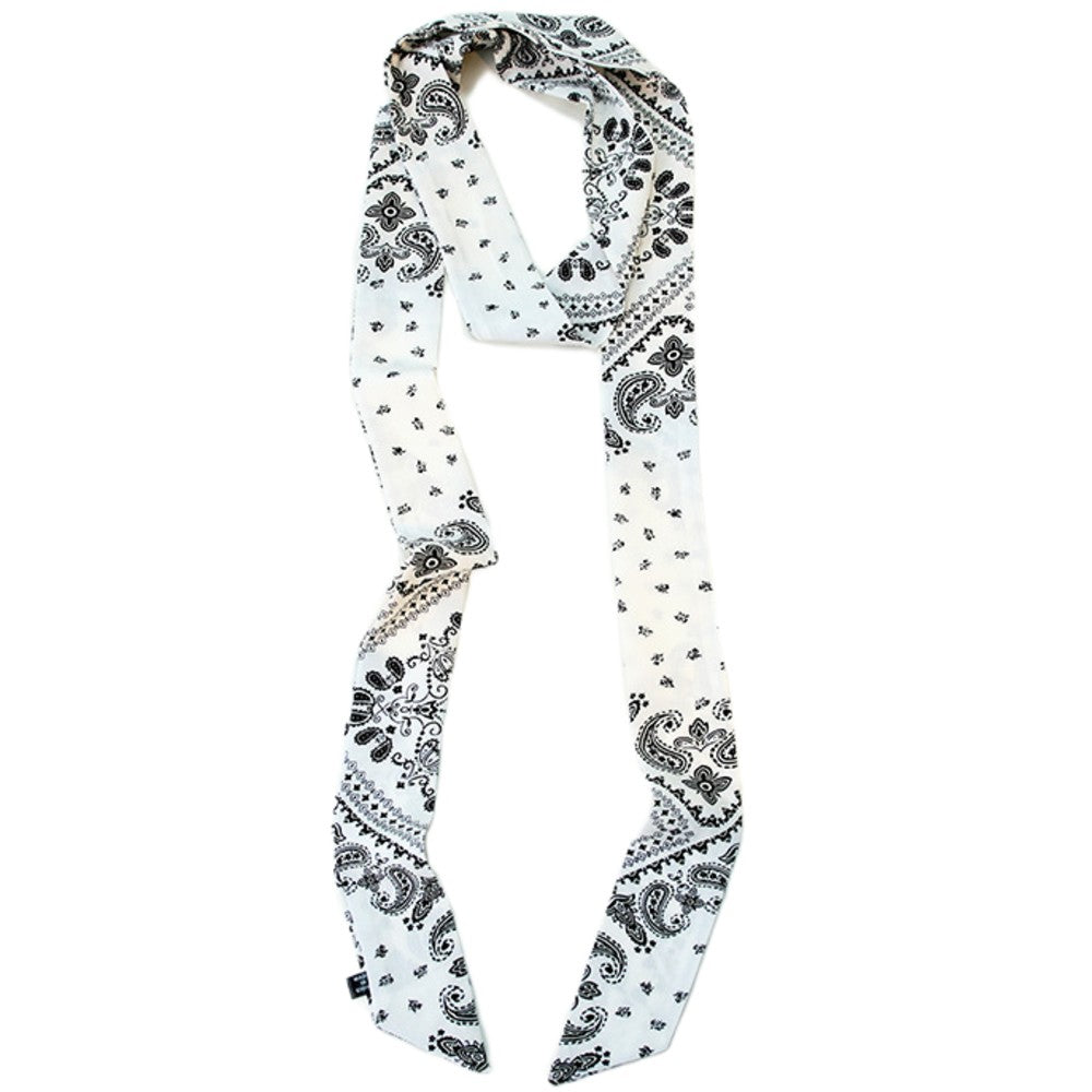 Satin Long Skinny Neck Scarf Necktie Headband Wrap Multi-Purpose Neckerchief - Geometric Print