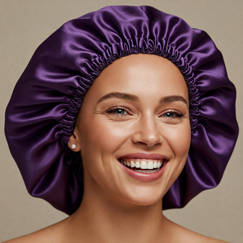 Satin Hair Bonnet for Women - Purple