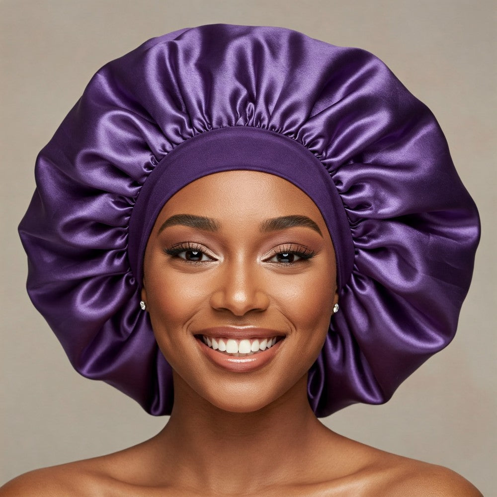 Satin Hair Bonnet for Women - Purple