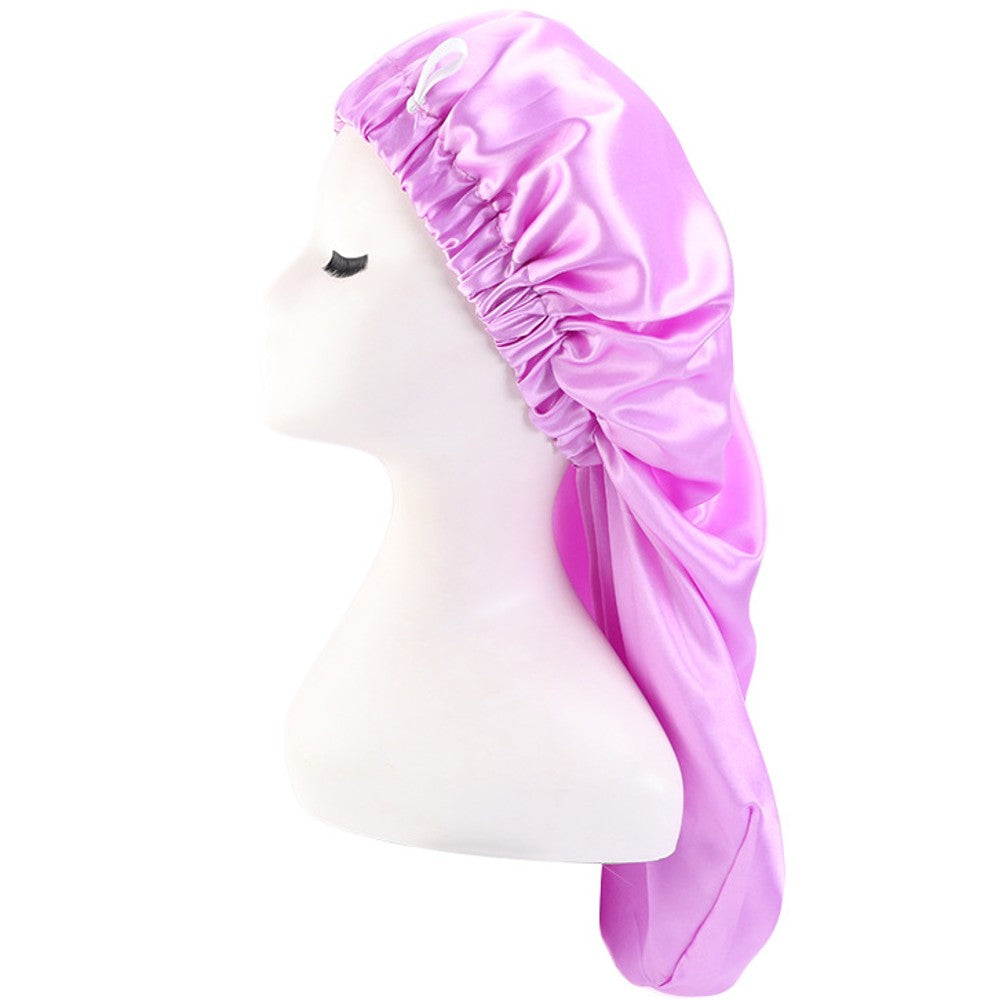 Satin Hair Bonnet for Sleeping Adjustable Sleep Cap for Women Natural Curly Hair