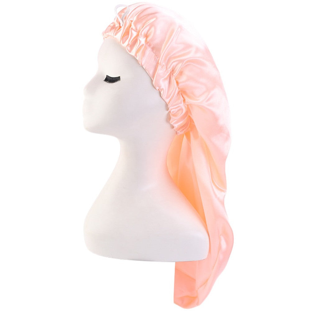 Satin Hair Bonnet for Sleeping Adjustable Sleep Cap for Women Natural Curly Hair