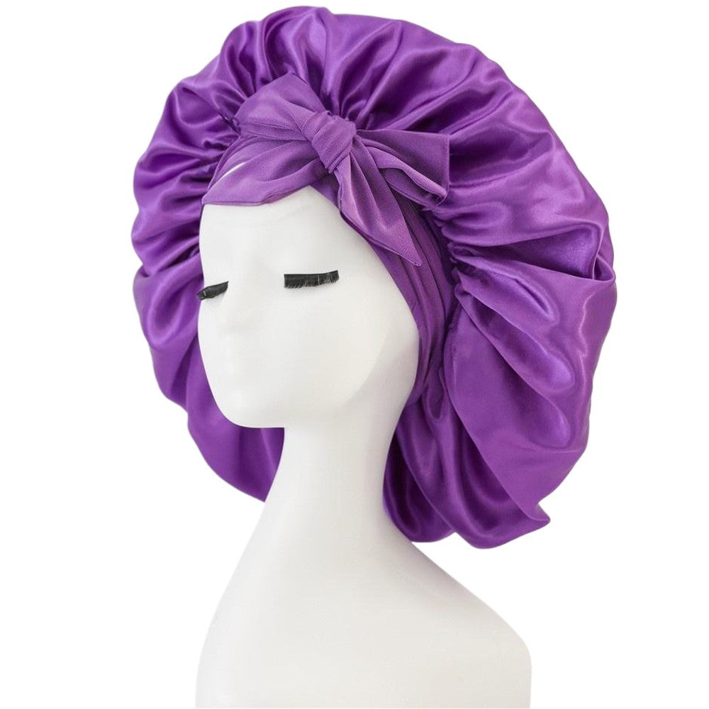 Satin Hair Bonnet for Women - Purple