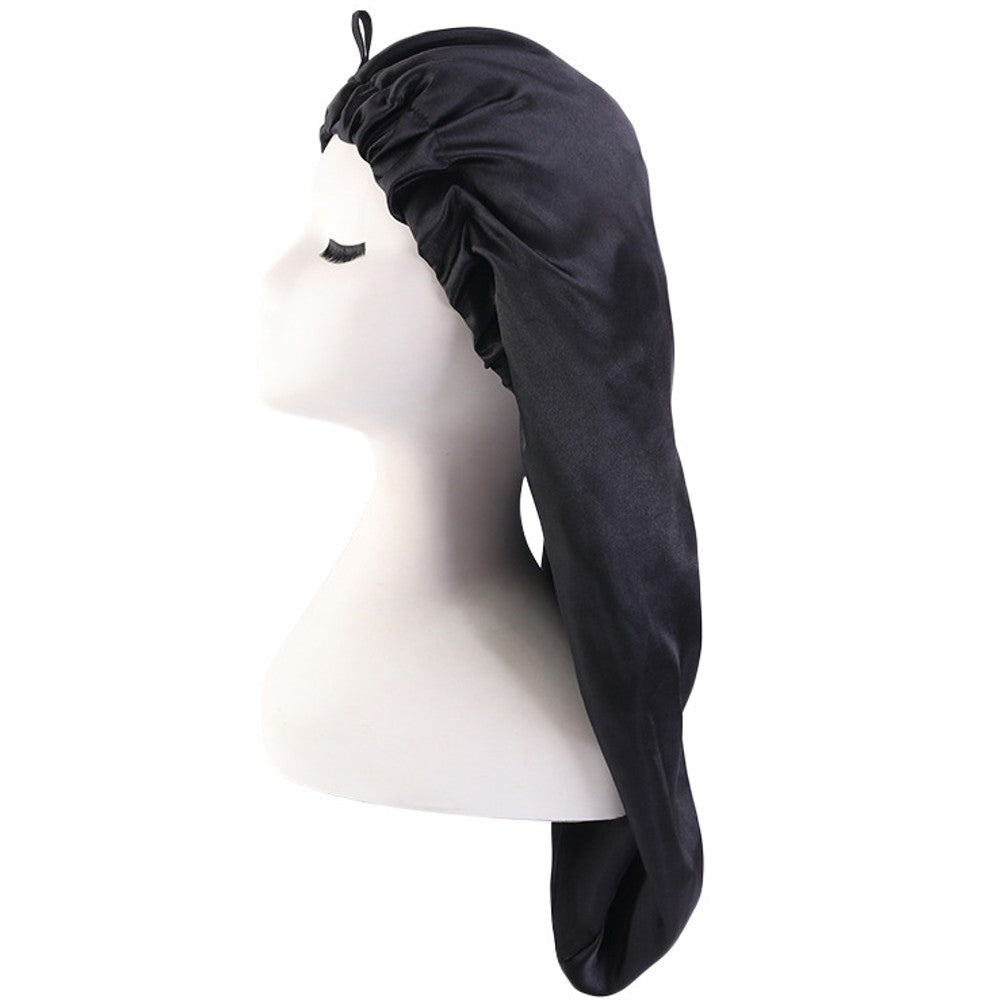 Satin Hair Bonnet for Sleeping Adjustable Sleep Cap for Women Natural Curly Hair