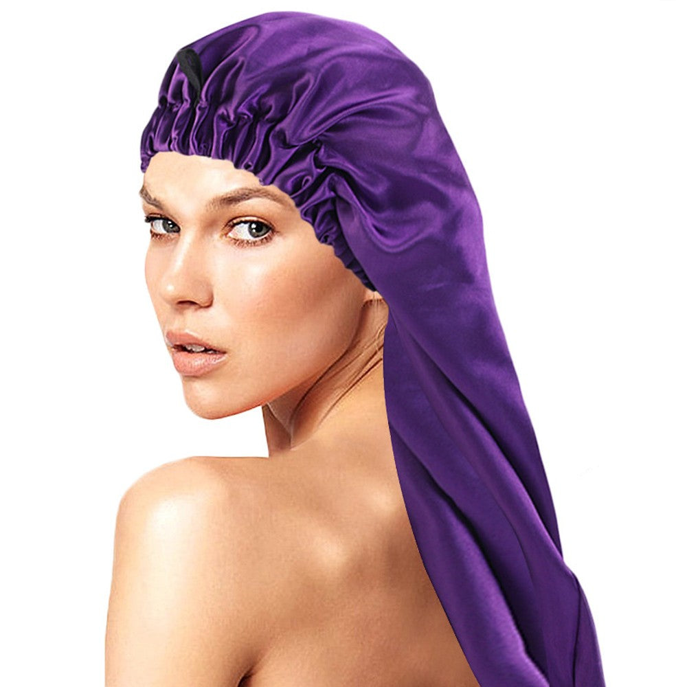 Satin Hair Bonnet for Sleeping Adjustable Sleep Cap for Women Natural Curly Hair