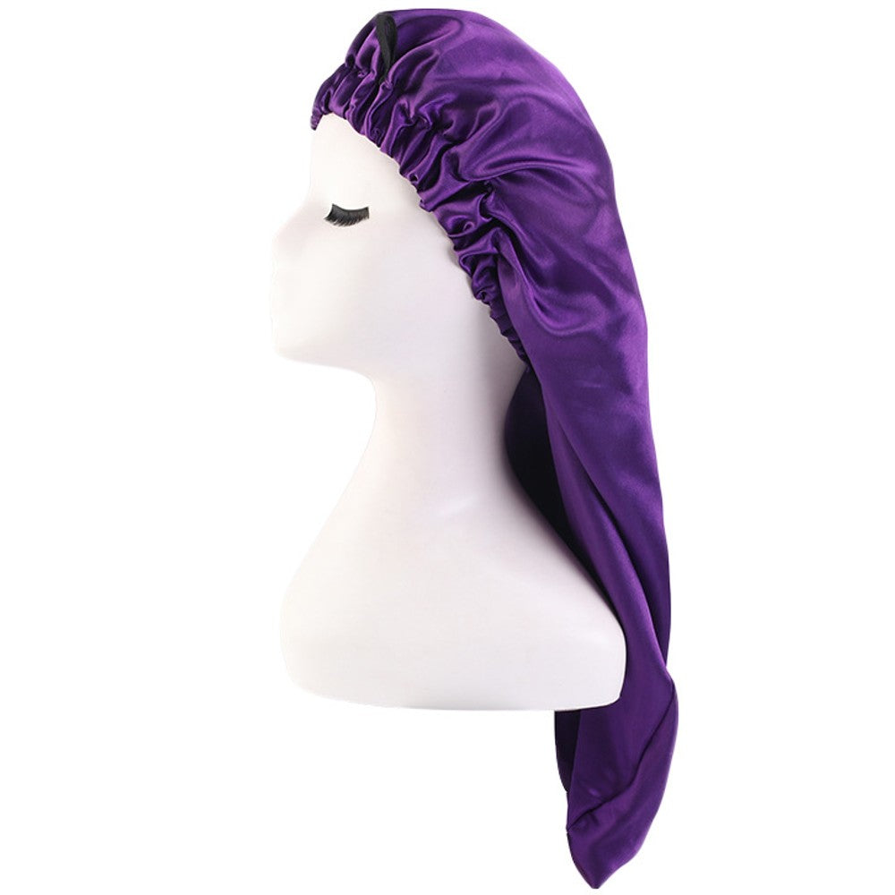 Satin Hair Bonnet for Sleeping Adjustable Sleep Cap for Women Natural Curly Hair