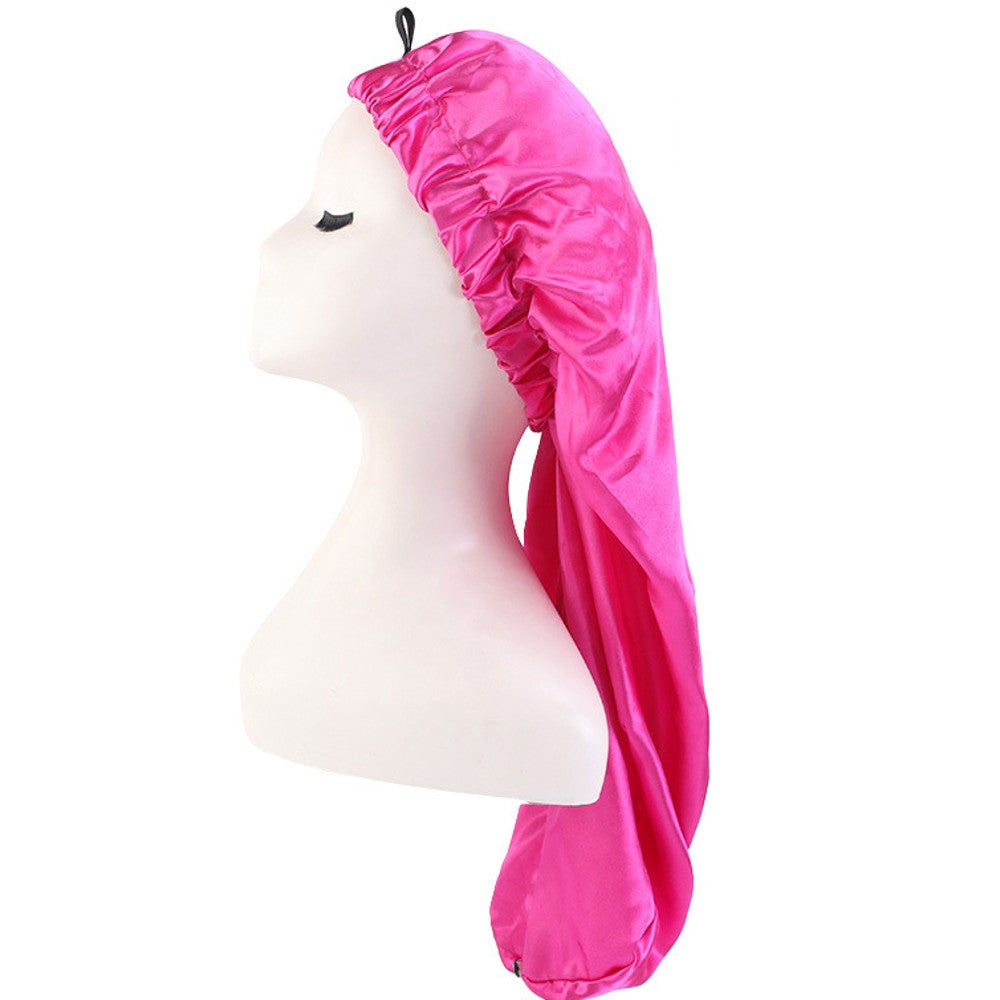 Satin Hair Bonnet for Sleeping Adjustable Sleep Cap for Women Natural Curly Hair