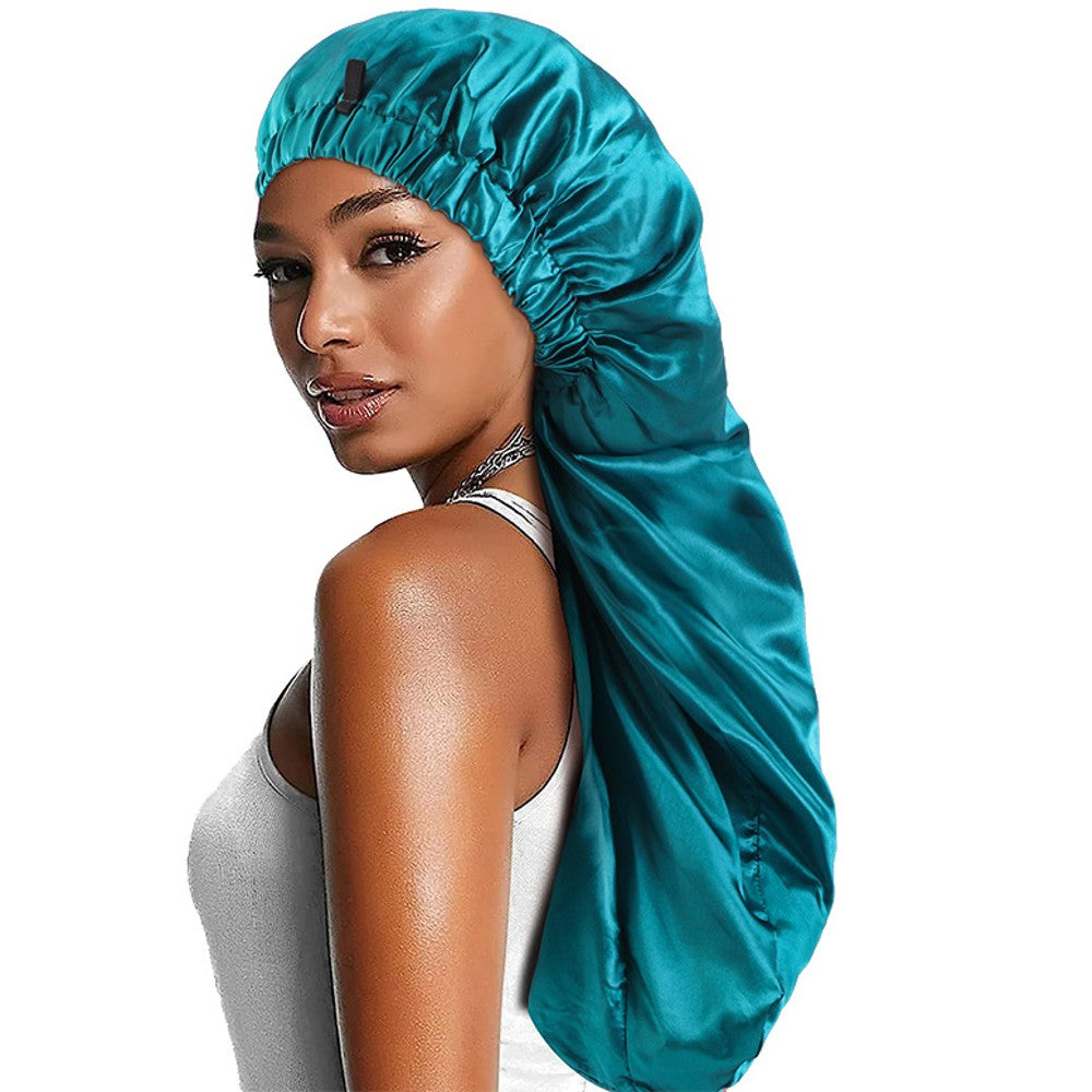 Satin Hair Bonnet for Sleeping Adjustable Sleep Cap for Women Natural Curly Hair