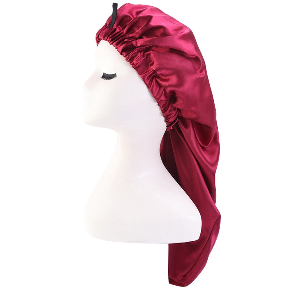 Satin Hair Bonnet for Sleeping Adjustable Sleep Cap for Women Natural Curly Hair