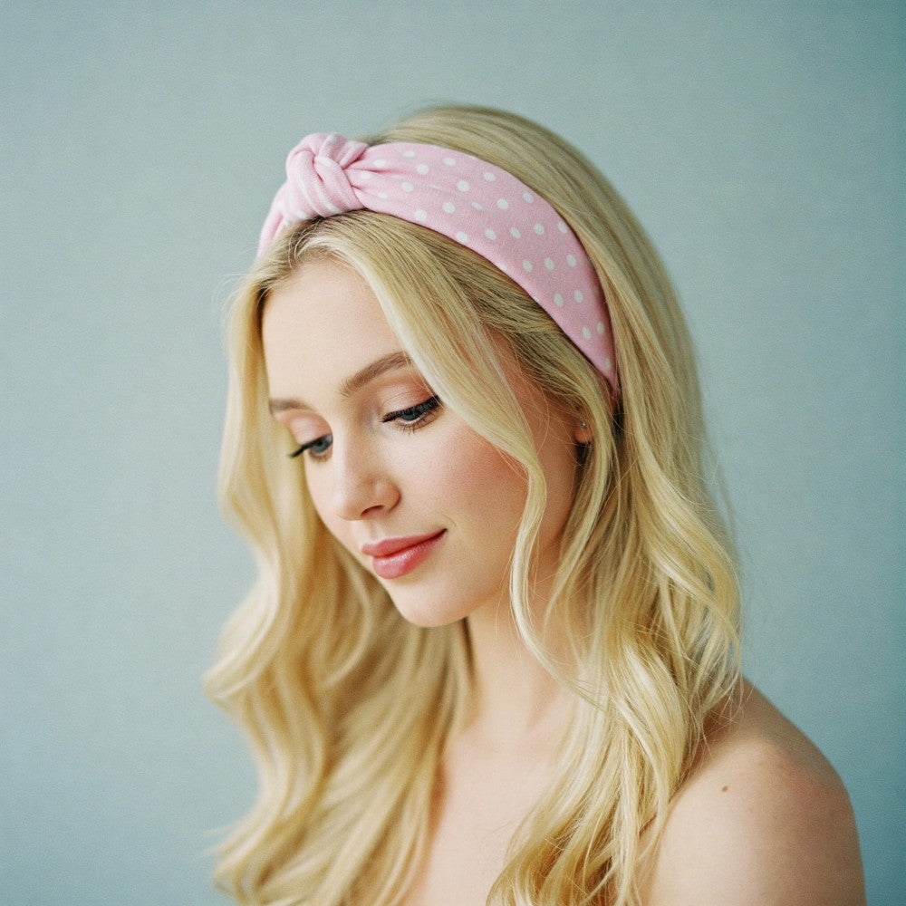 3 Pack Satin Skinny Neck Scarf Elegant Headband Wrap Lightweight Bandana - Polka Dots
