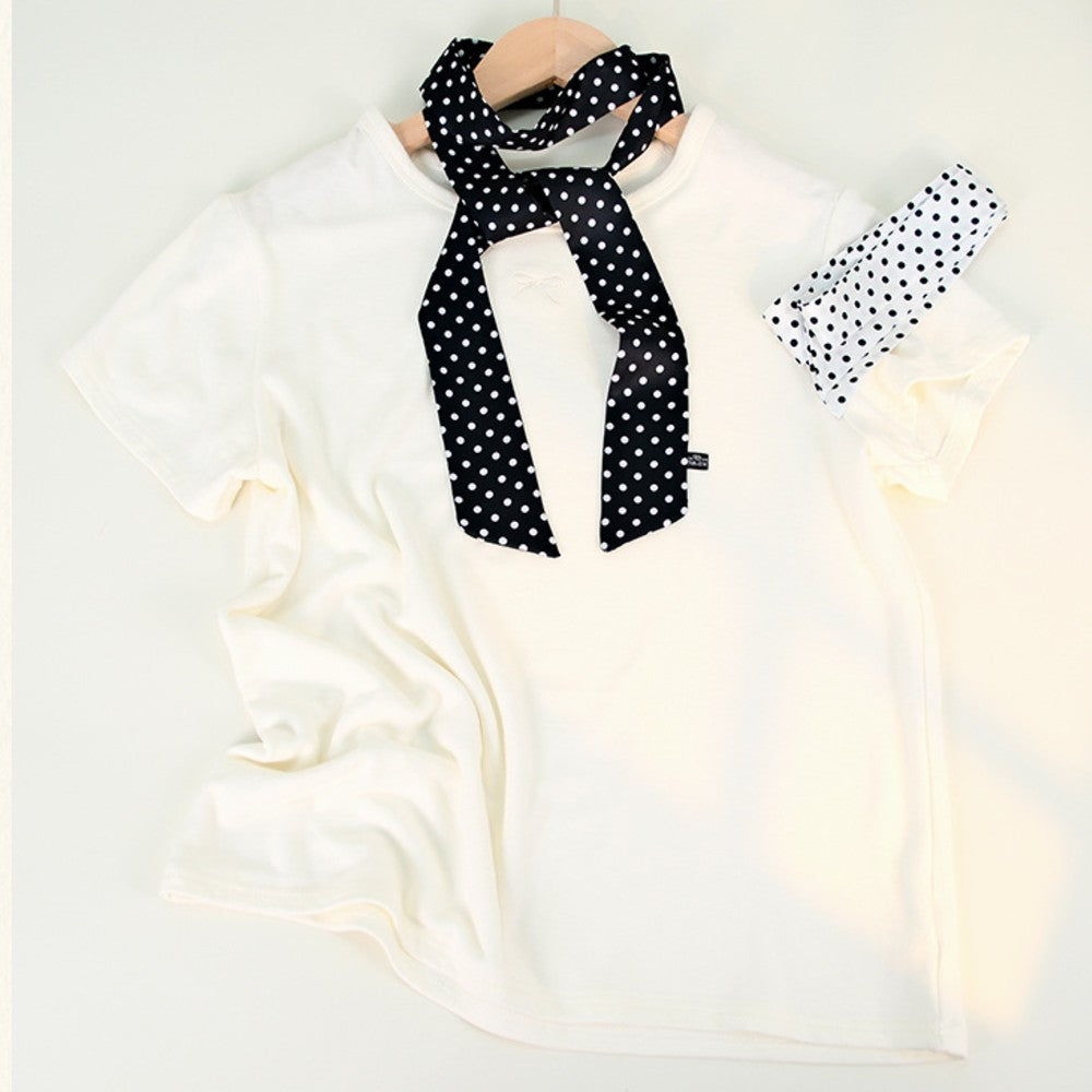 3 Pack Satin Skinny Neck Scarf Elegant Headband Wrap Lightweight Bandana - Polka Dots